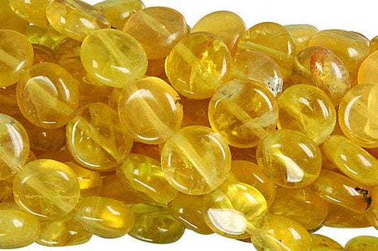 Yellow Opal Coin Beads, 16-Inch Strand, Jewelry Making Supplies