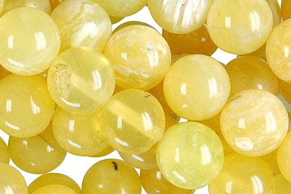 Yellow Opal Round Beads, 16-Inch Strand, Jewelry Making Supplies