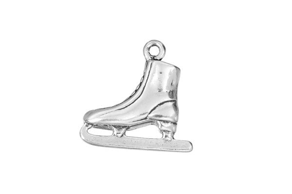 Sterling Silver Ice Skate Sports Charm, 12.0x14.0mm