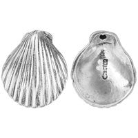 Sterling Silver Sea Shell Sealife Charm, 17.0x15.0mm