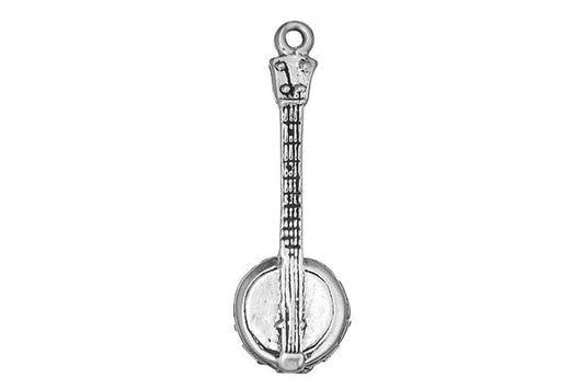 Sterling Silver Banjo Charm, 28.0x10.0mm