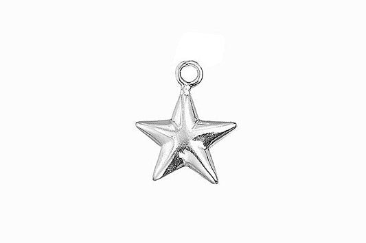 Sterling Silver Star Charm, 17.0x14.0mm