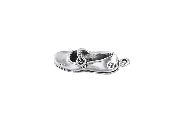 Sterling Silver Girl's Shoes Charm, 20.0x7.0mm