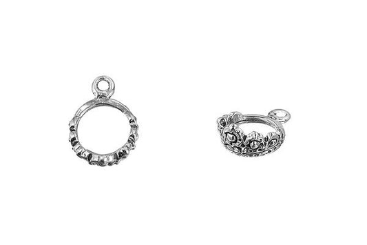 Sterling Silver Crown Charm, 9.0x10.0mm