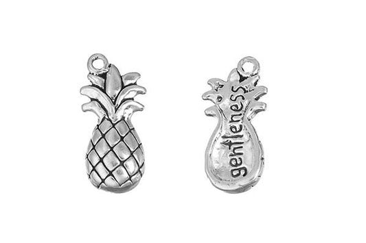 Sterling Silver Pineapple Gentleness Charm, 20.0x10.0mm