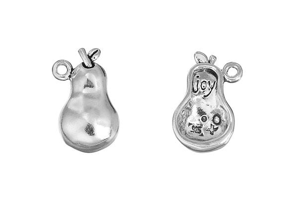 Sterling Silver Pear Joy Charm, 18.0x11.0mm
