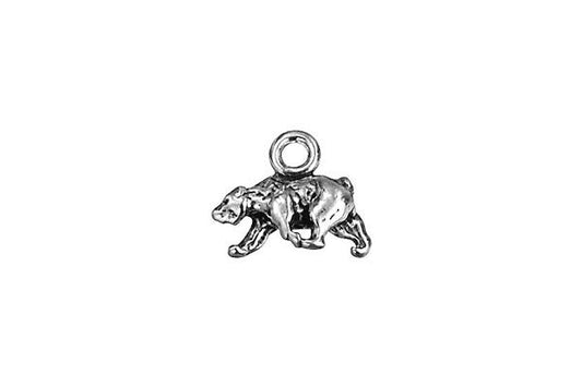 Sterling Silver Polar Bear Charm, 10.0x9.0mm