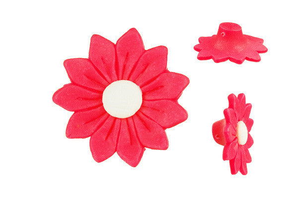 Poly Clay Flower Pendant, 34x34mm, 1 Piece, Pendant for Jewelry Making
