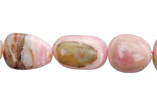 Pink Opal Smooth Nugget Beads, 16-Inch Strand, Beads for Jewelry Making