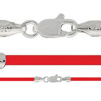 Rubber Necklace, Cherry w/Sterling Silver Endcaps