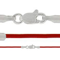Leather Necklace, Poppy w/Sterling Silver Endcaps
