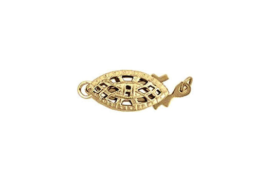 Gold-Filled Oval Filigree Pearl Clasp, 6.0x12.3mm