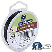 Beadalon 7 Strand 25 Gauge, .018" Black Jewelry Wire