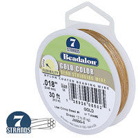Beadalon 7 Strand 25 Gauge, .018" Gold Jewelry Wire