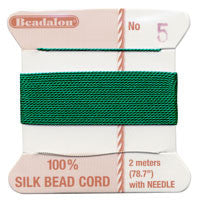 Griffin 100% Silk Thread, Size 4, Green