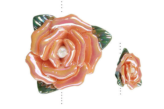 Polymer Clay Flower Pendant, 22x22mm, 1 Piece, Jewelry Making Supplies