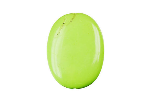 Howlite (Apple Green) Flat Oval - 30x40mm - Piece - unbranded Howlite pendant for jewelry making
