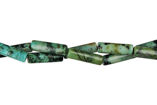 African Turquoise Tube Beads, 16-Inch Strand, Jewelry Making Supplies