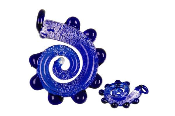 Handmade Lampwork Art Glass Foil Pendant Dinosaur Tail (P03)