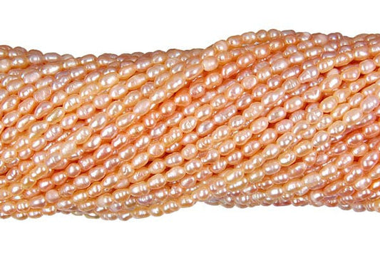 Pink Rice Beads, 15-Inch Strand, Beads for Jewelry Making