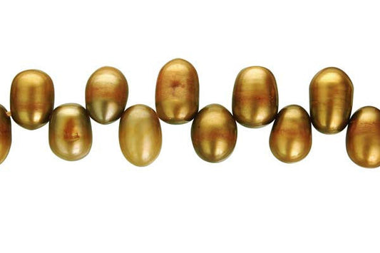 Assorted Dyed FWP Rice (Top Drilled) (Caramel), 7-10mm