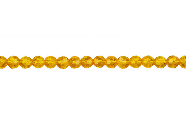 Chinese Crystal Beads - (Topaz Faceted Round - 4mm - 12-15-inch - unbranded beads for jewelry making
