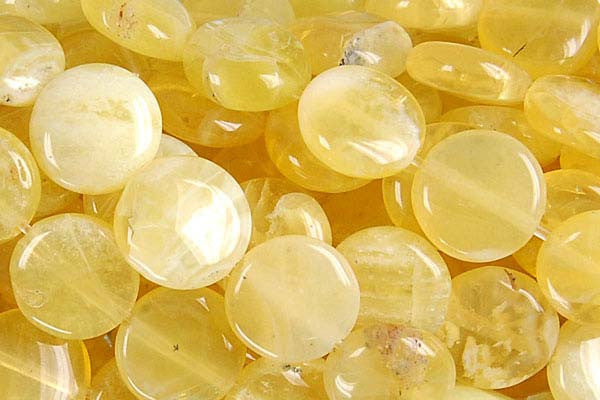 Yellow Opal Coin Beads