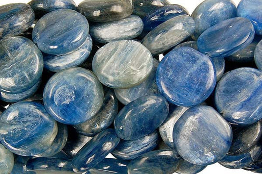 Kyanite Coin Beads, 16-Inch Strand, Beads for Jewelry Making
