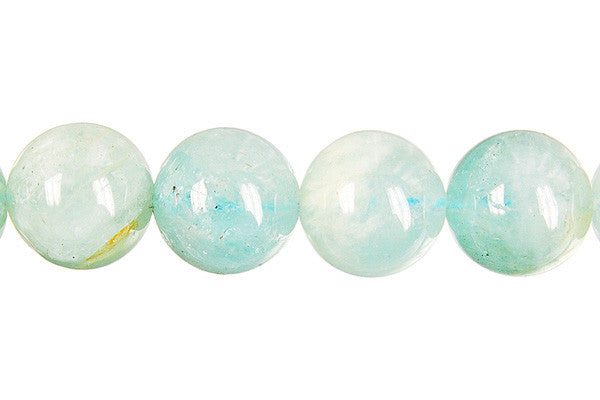 Aquamarine Beads - Round - 15mm - 16-inch - unbranded beads for jewelry making