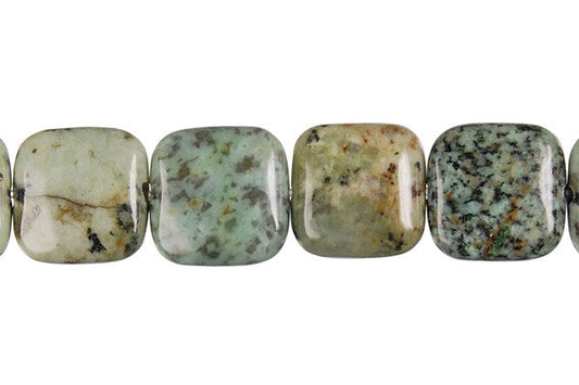 African Turquoise Square Beads, 16-Inch Strand, Jewelry Making Supplies