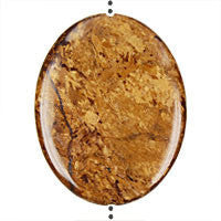 Pendant Bronzite Flat Oval (Vertical Drilled)
