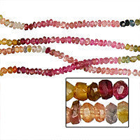 Tourmaline Rondelle Faceted Beads, 16-Inch Strand, Jewelry Making Supplies