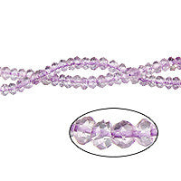 Pink Amethyst Rondelle Faceted Beads, 16-Inch Strand, Beads for Jewelry Making