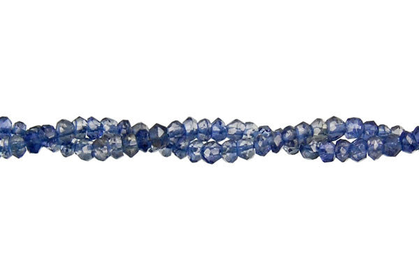 Iolite Rondelle Faceted Beads, 14-Inch Strand, Beads for Jewelry Making
