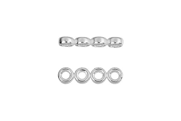 Sterling Silver Quad Rondelle Spacer, 3.0mm