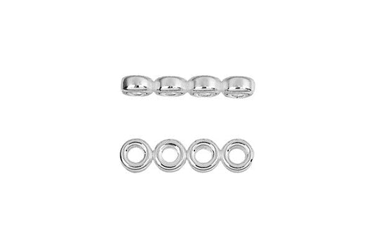 Sterling Silver Quad Rondelle Spacer, 3.0mm