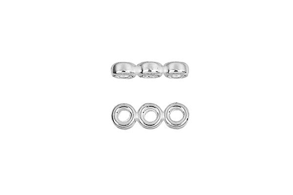 Sterling Silver Triple Rondelle Spacer, 3.0mm