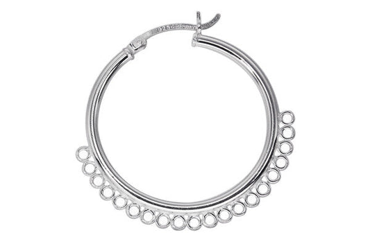 Sterling Silver 30.0mm Hoop w/20 Rings, 2.0x30.0mm