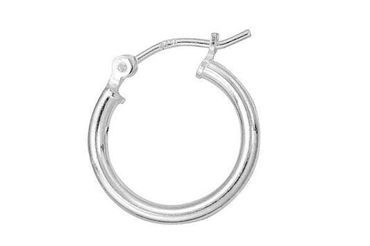 Sterling Silver 20.0mm Eurowire Hoop, 2.0x20.0mm