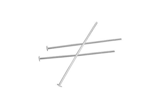 Sterling Silver 24-Gauge Head Pin, 1.5"