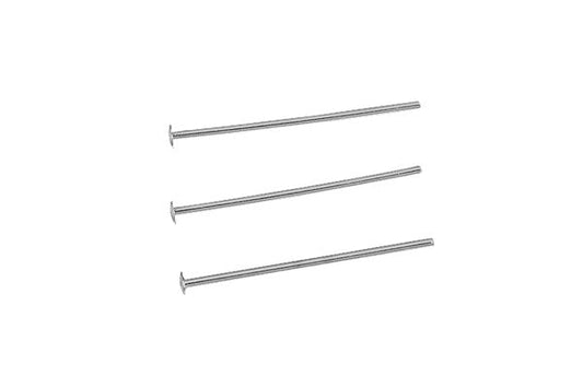 Sterling Silver 24-Gauge Head Pin, 0.5"