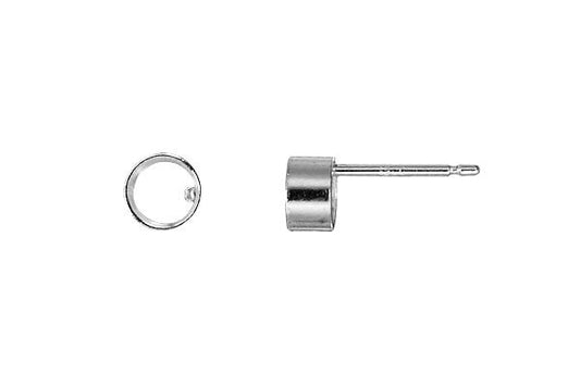 Sterling Silver Post w/4.0mm Open Bezel Setting, 20 Gauge