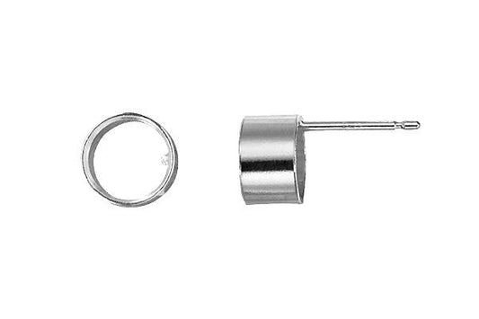 Sterling Silver Post w/6.0mm Open Bezel Setting, 20 Gauge