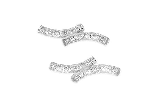 Sterling Silver Double Curved Stardust Tube, 1.5x9.0mm