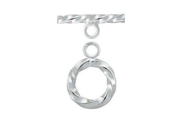 Sterling Silver Twisted Toggle Clasp, 3.0x16.0mm, Jewelry Making Supplies