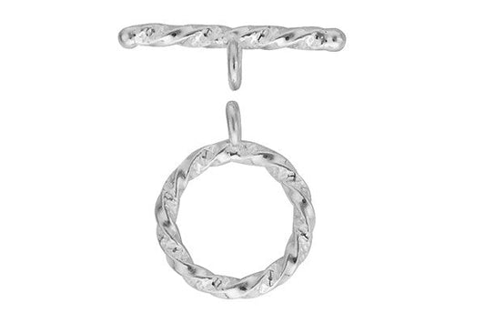 Sterling Silver Twisted Toggle Clasp, 2.0x13.0mm, Jewelry Making Supplies