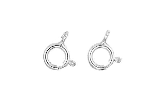 Sterling Silver Spring Ring Clasp w/Open Loop, 6.0mm