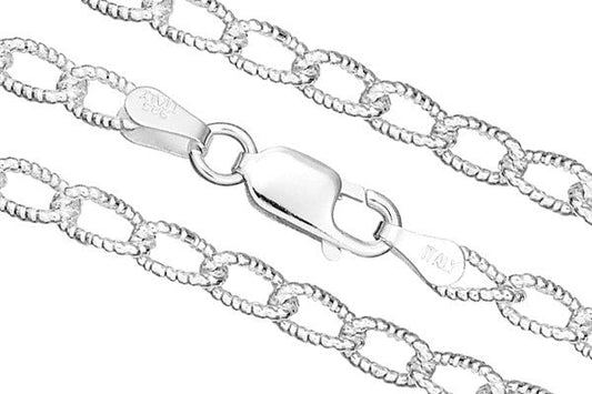 Sterling Silver Brilliant Cut Charm Bracelet, 9.5"