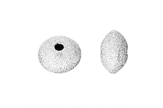 Sterling Silver Saucer Stardust Bead, 8.9x5.6mm