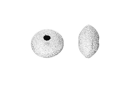 Sterling Silver Saucer Stardust Bead, 8.0x5.2mm